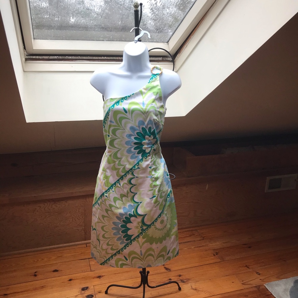 Melly M Green White Floral Dress, EUC, 6
